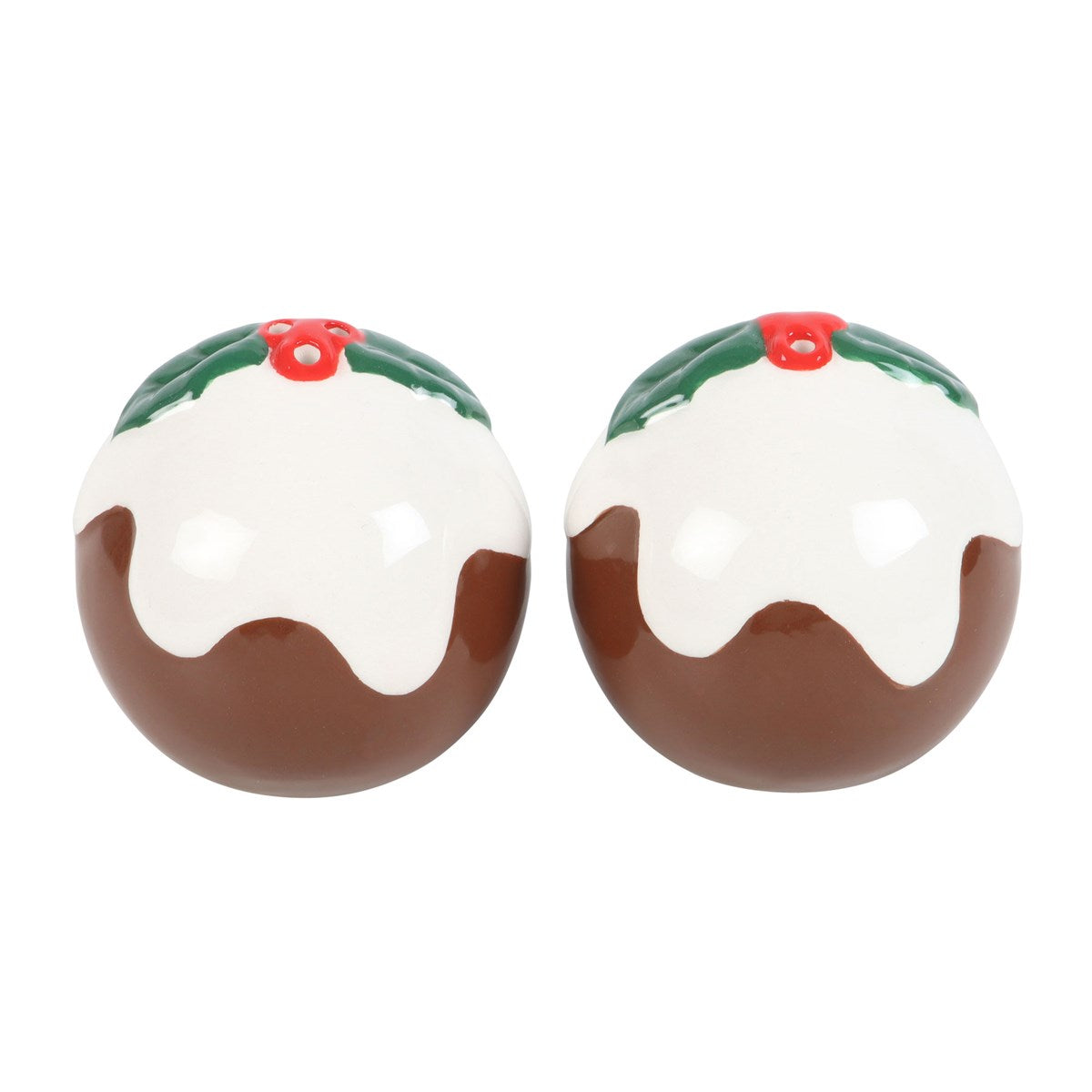 CHRISTMAS PUDDING SALT AND PEPPER SHAKERS