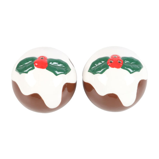 CHRISTMAS PUDDING SALT AND PEPPER SHAKERS