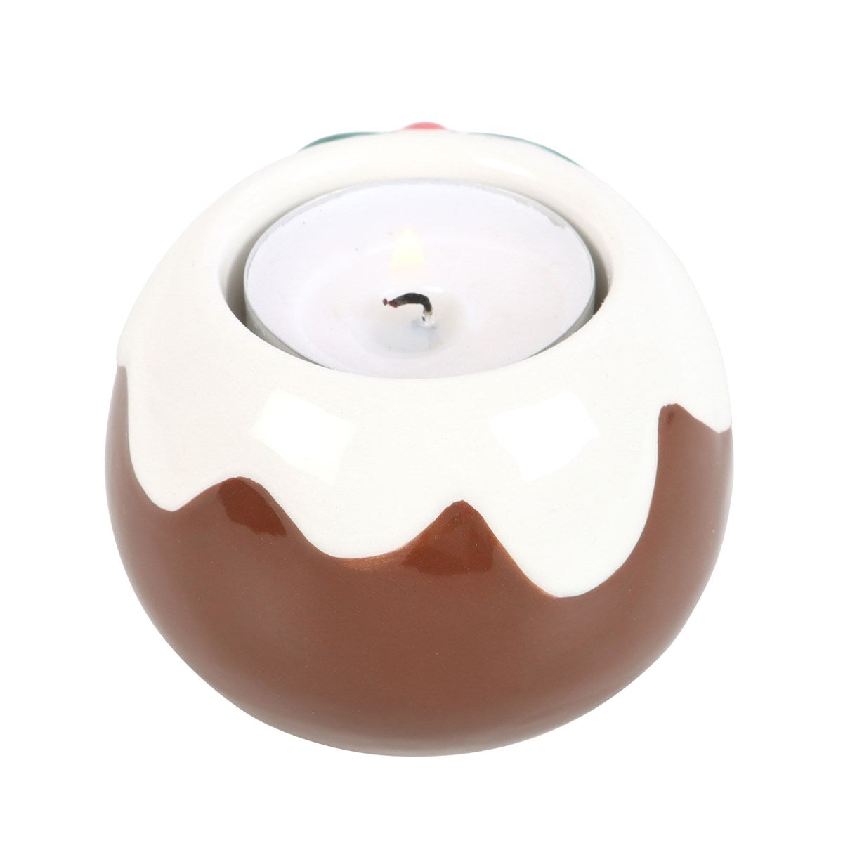 CHRISTMAS PUDDING TEALIGHT CANDLE HOLDER