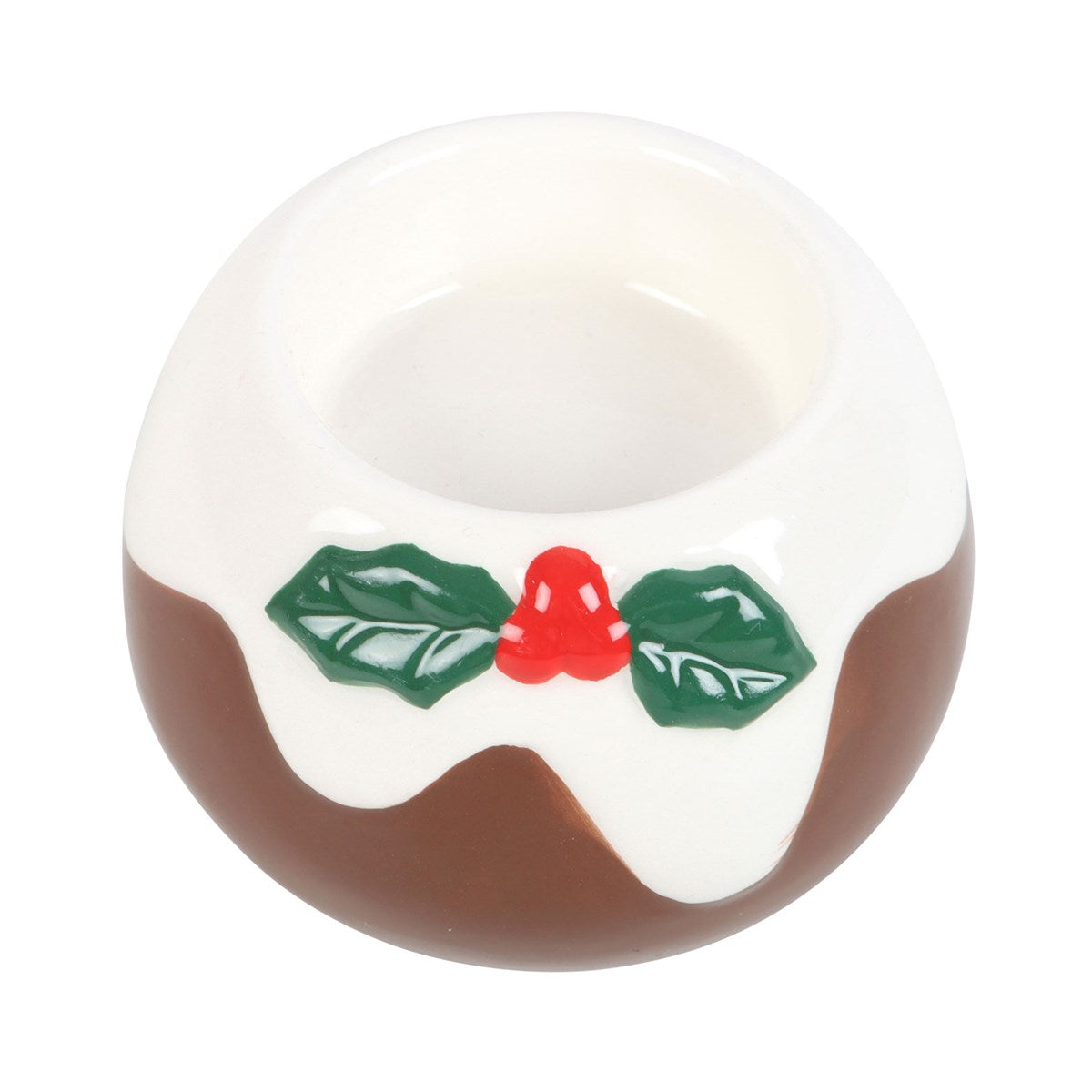 CHRISTMAS PUDDING TEALIGHT CANDLE HOLDER