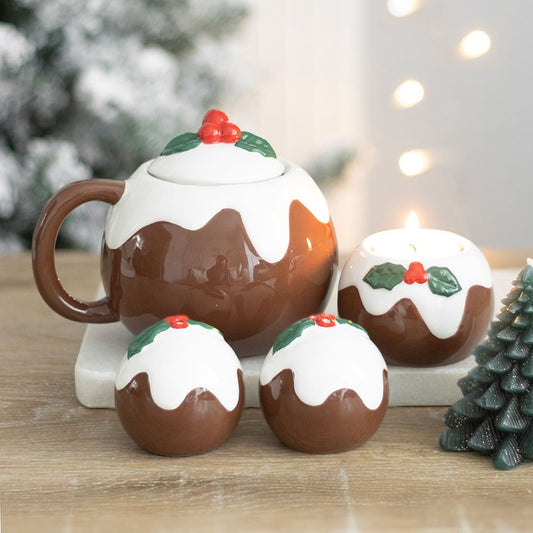 CHRISTMAS PUDDING TEALIGHT CANDLE HOLDER