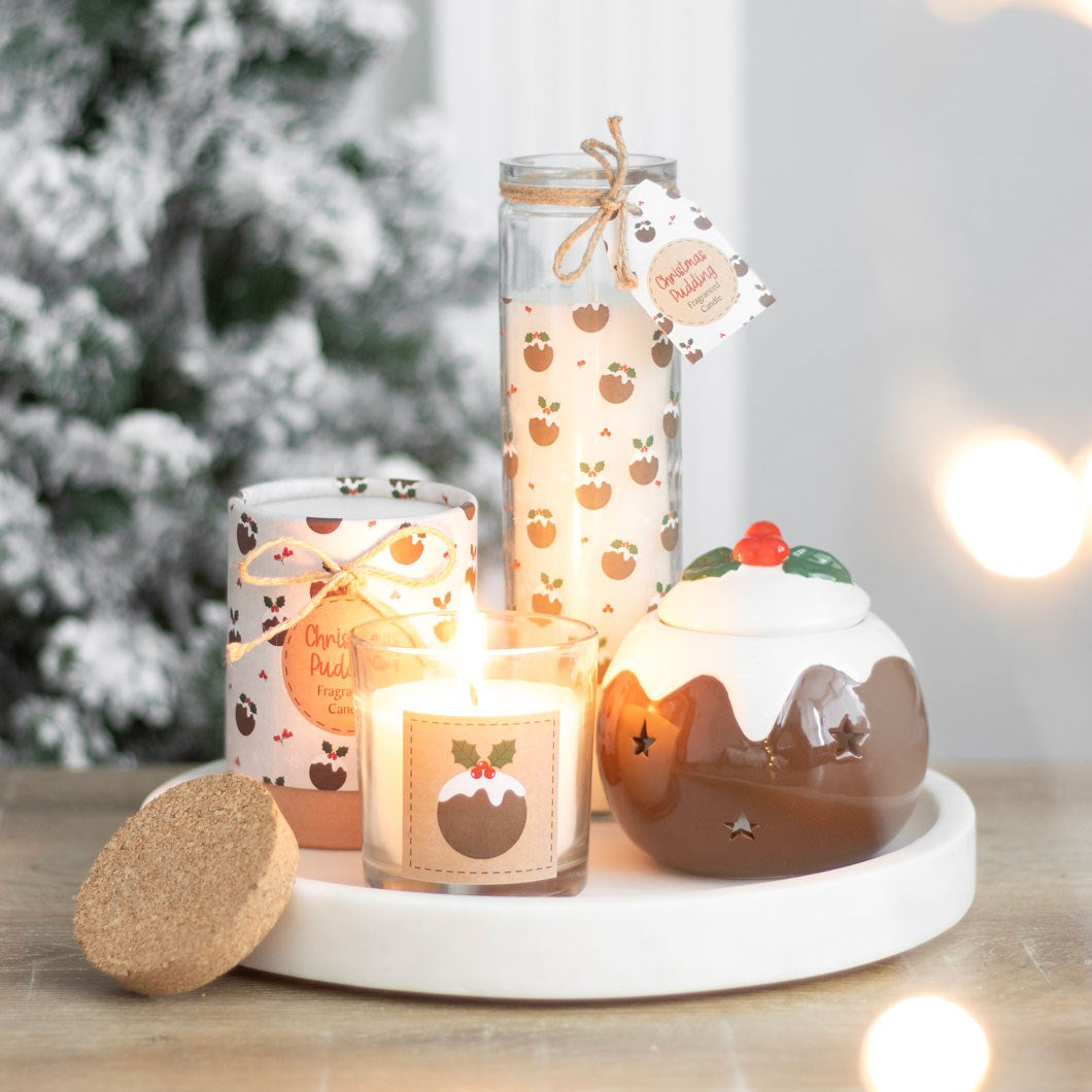 CHRISTMAS PUDDING TUBE CANDLE