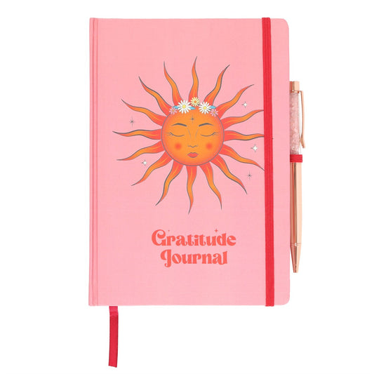 THE SUN GRATITUDE JOURNAL WITH ROSE QUARTZ PEN