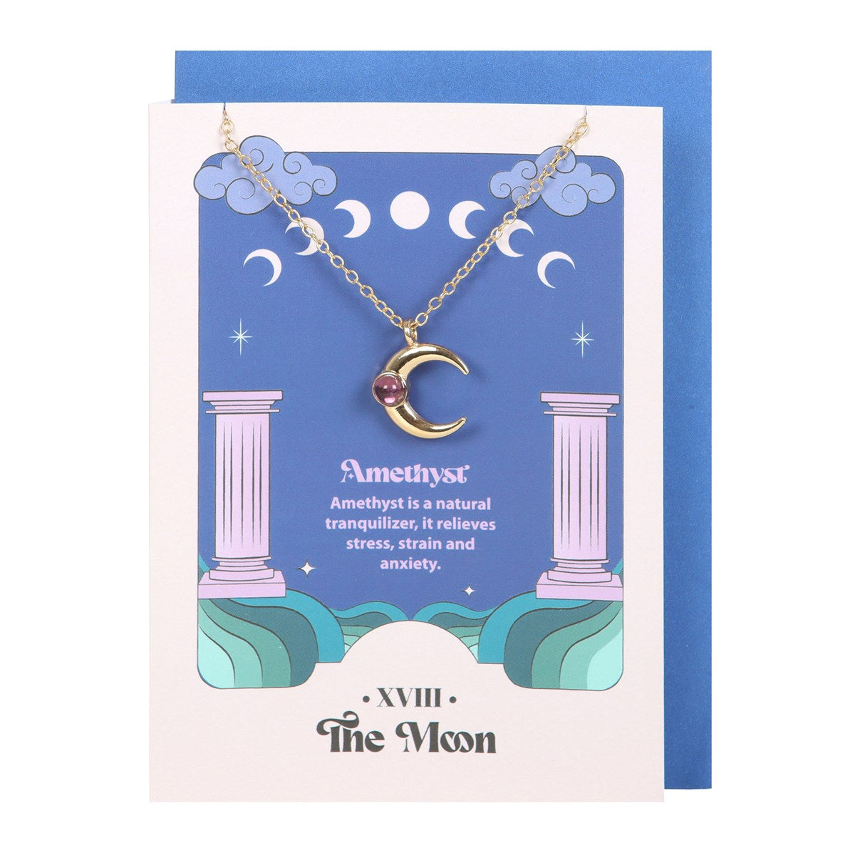 THE MOON CELESTIAL AMETHYST NECKLACE CARD