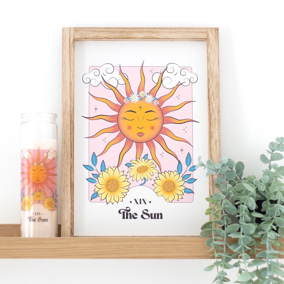 THE SUN CELESTIAL FRAMED WALL ART PRINT