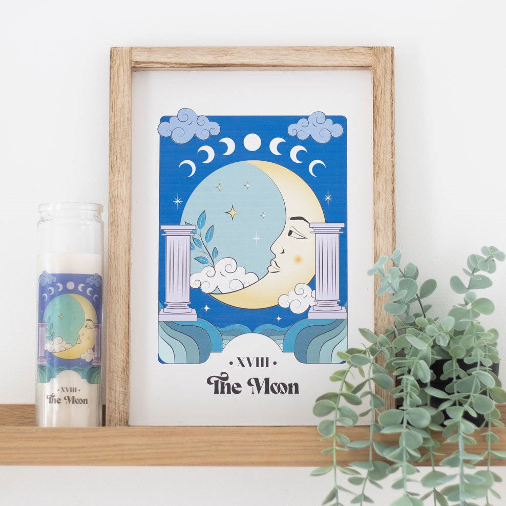 THE MOON CELESTIAL FRAMED WALL ART PRINT