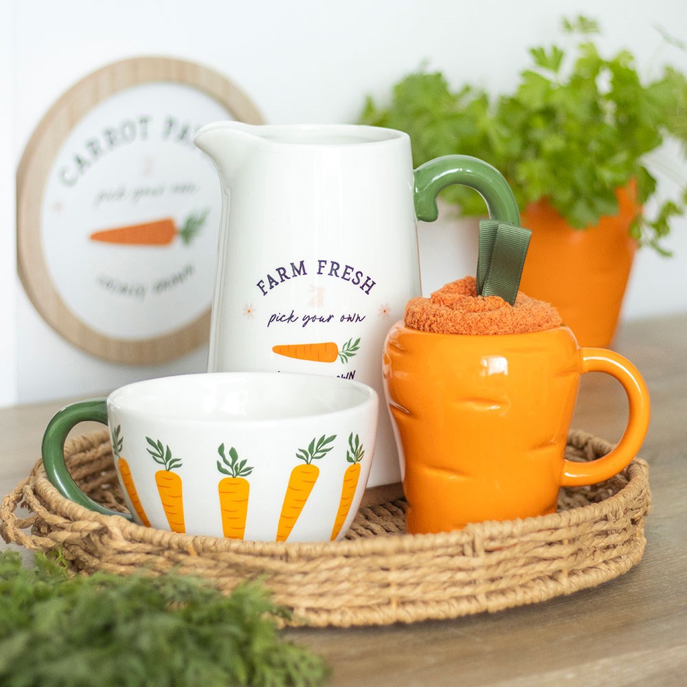 FARM FRESH CARROT PATCH CERAMIC FLOWER JUG