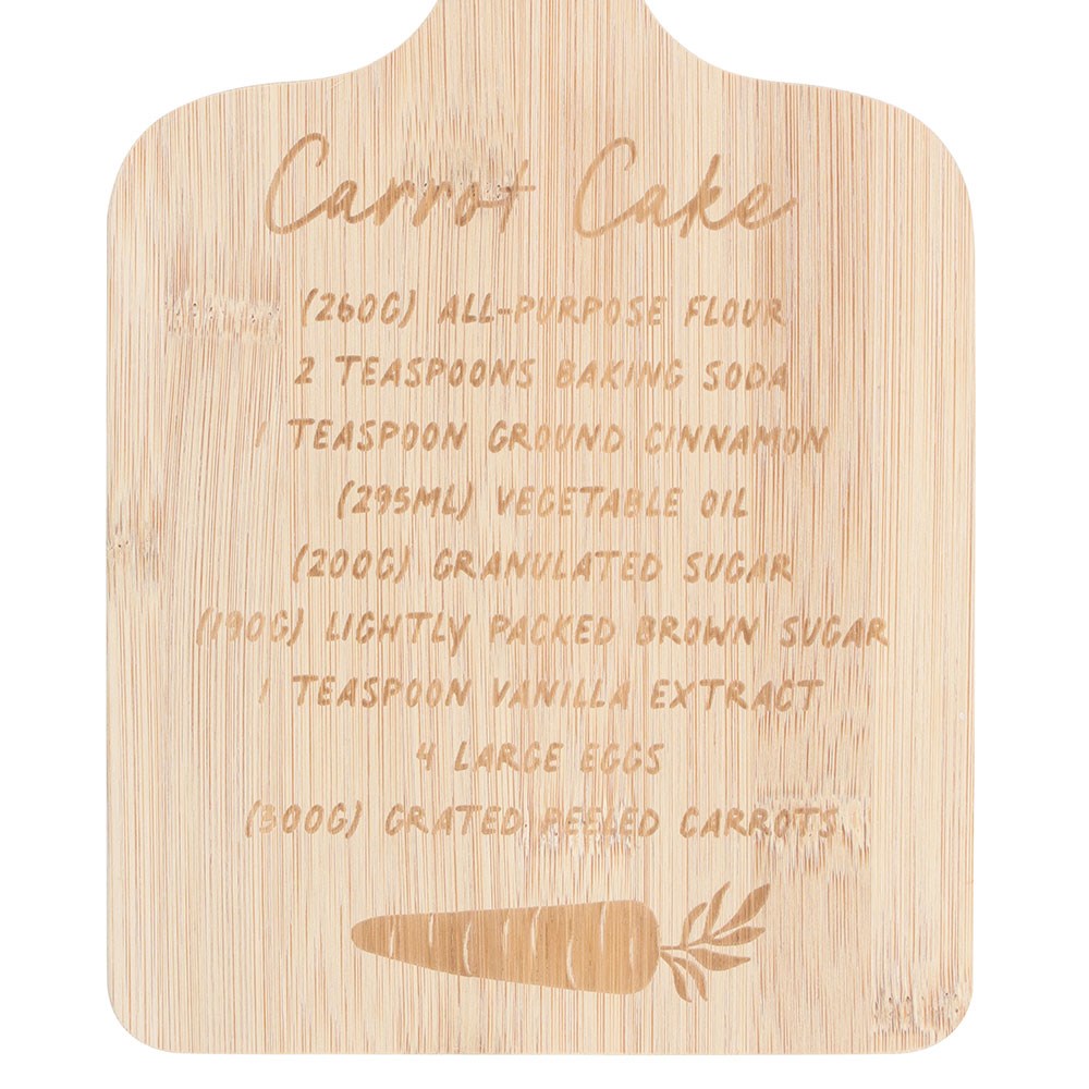 CARROT CAKE RECIPE BAMBOO SERVING BOARD