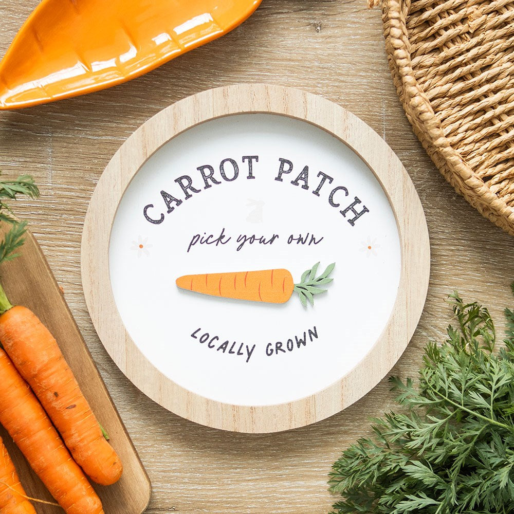 CARROT PATCH ROUND 3D WALL PLAQUE