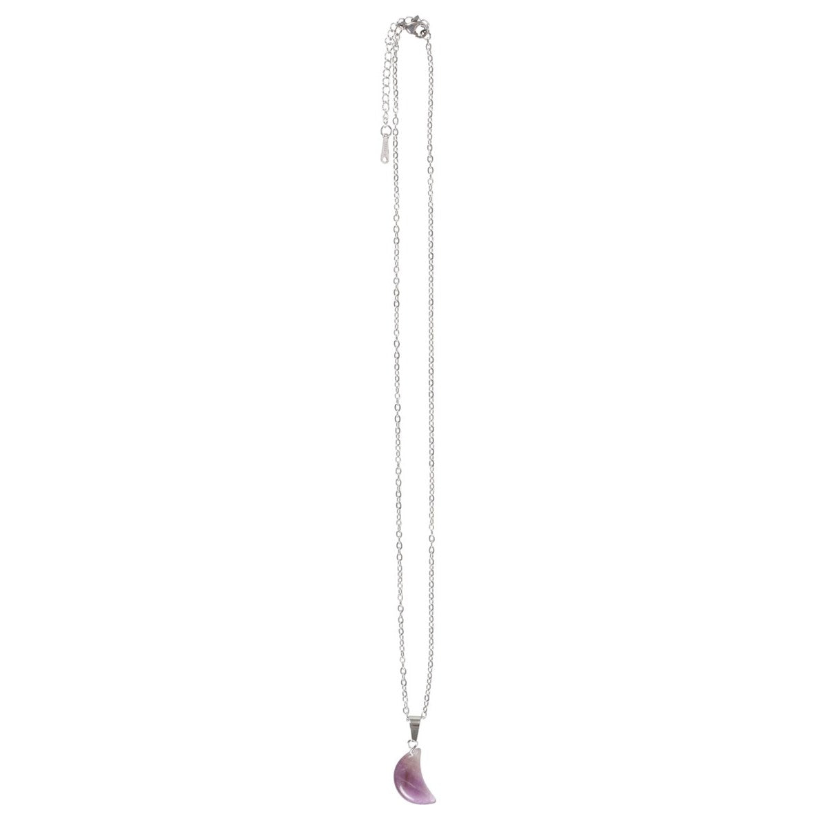 AMETHYST CRYSTAL MOON NECKLACE ON GREETING CARD