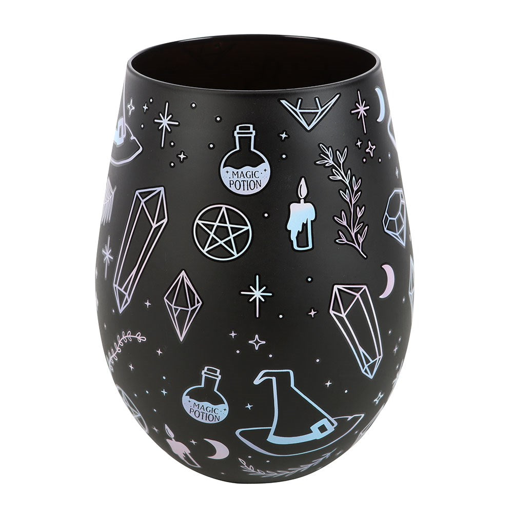 CRYSTAL WITCH PRINT STEMLESS GLASS