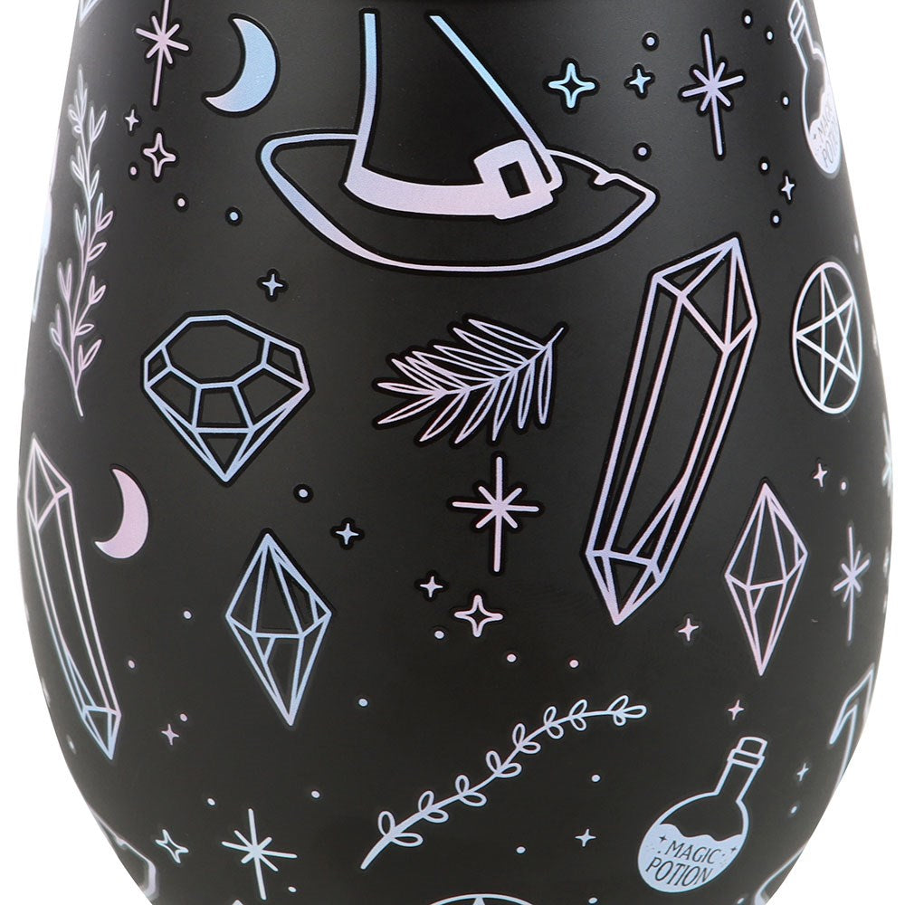 CRYSTAL WITCH PRINT STEMLESS GLASS