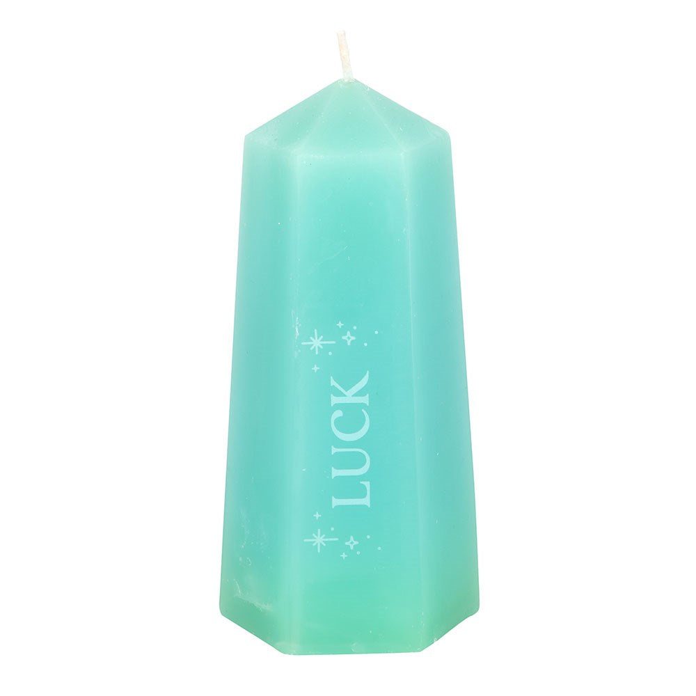 LUCK CRYSTAL CANDLE WITH ROUGH GREEN AVENTURINE