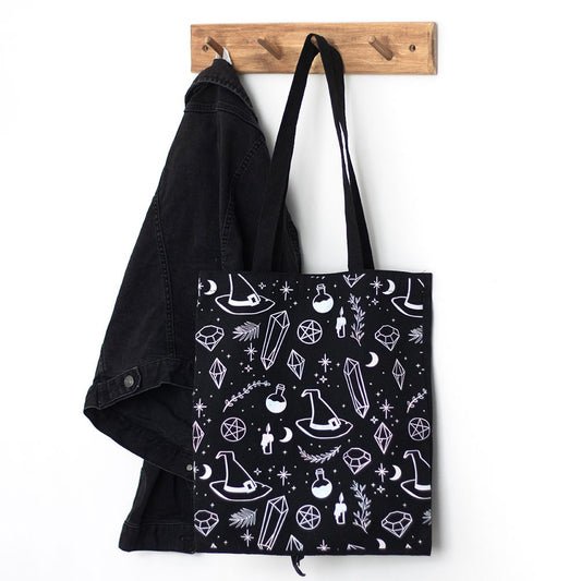 CRYSTAL WITCH PRINT POLYCOTTON TOTE BAG