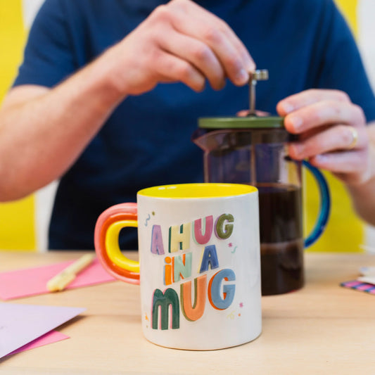 RASPBERRY BLOSSOM 3 D LETTER MUG - HUG IN A MUG