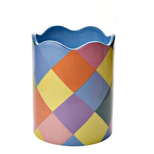 RASPBERRY BLOSSOM MULTI COLOURED PLANT POT