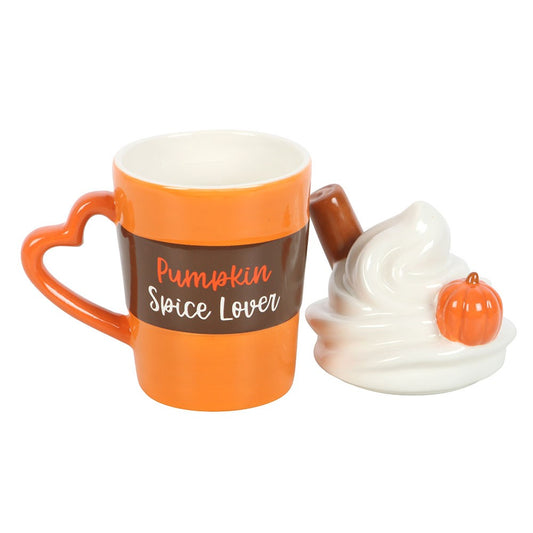 PUMPKIN SPICE LATTE SHAPED LIDDED MUG