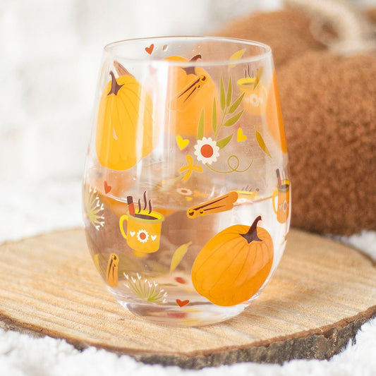 AUTUMN DAYS PRINT STEMLESS GLASS