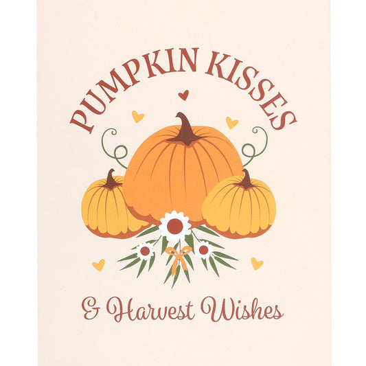 PUMPKIN KISSES & HARVEST WISHES HANGING SIGN