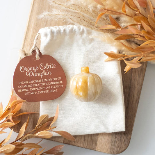 PUMPKIN SHAPED ORANGE CALCITE CRYSTAL