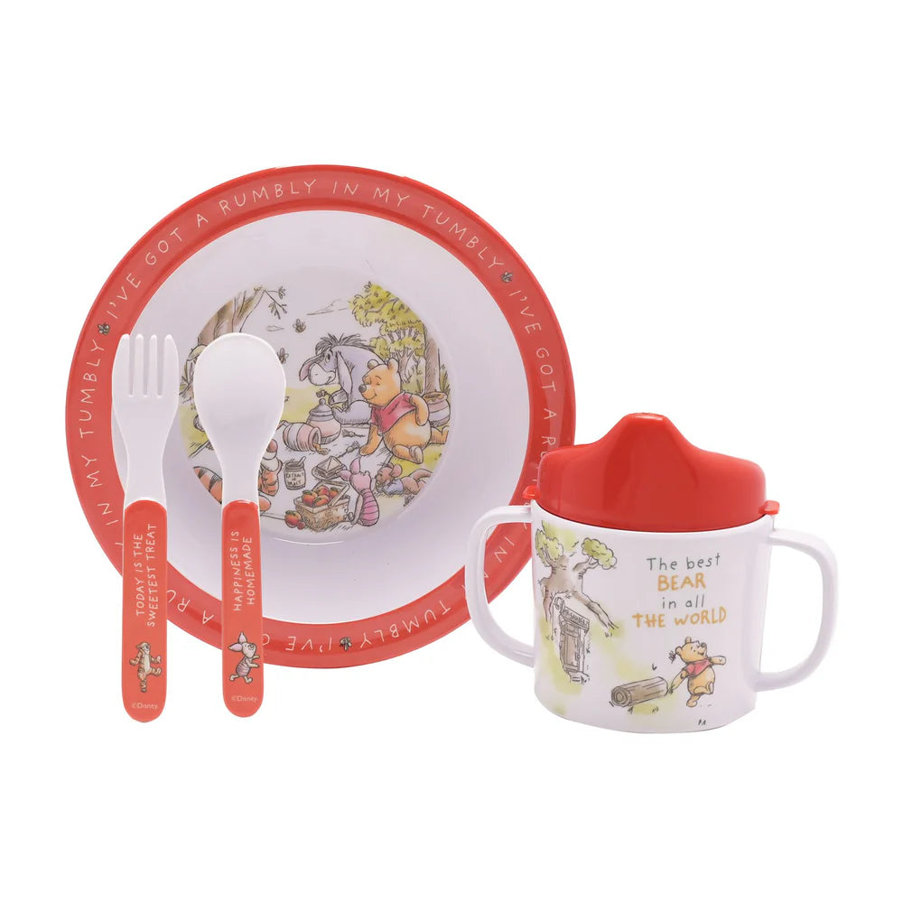 DISNEY WINNIE THE POOH MELAMINE 4 PIECE DINNER SET