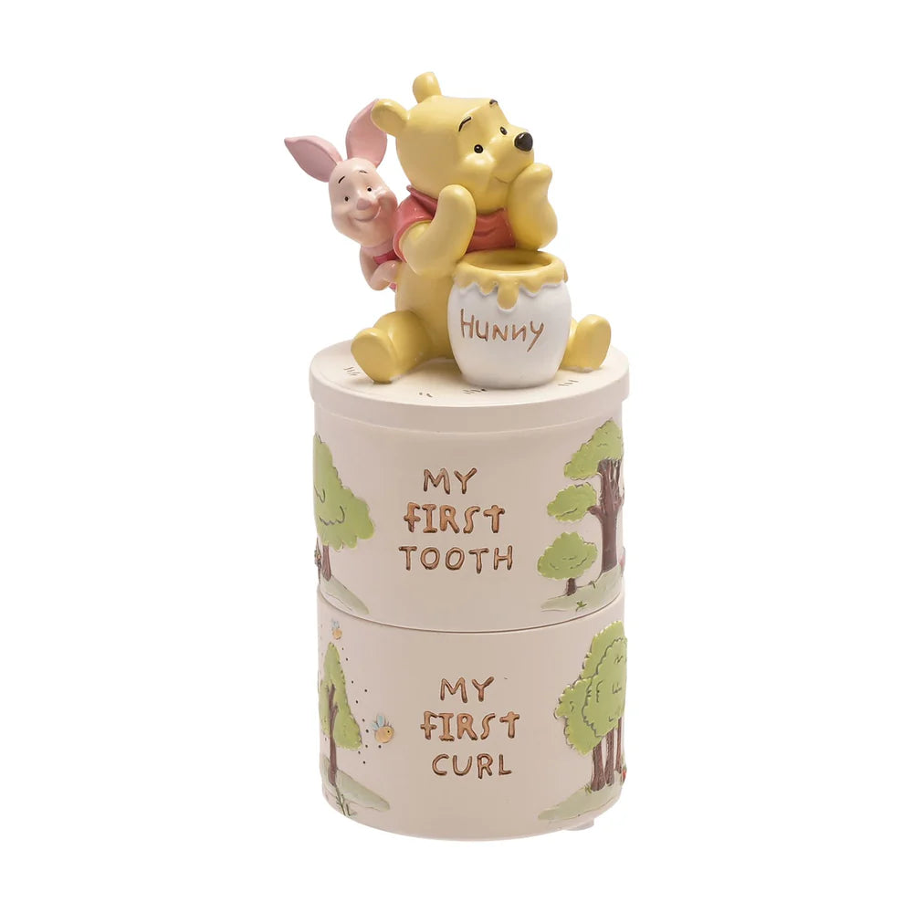 DISNEY WINNIE THE POOH RESIN TOOTH AND CURL TRINKET BOX SET