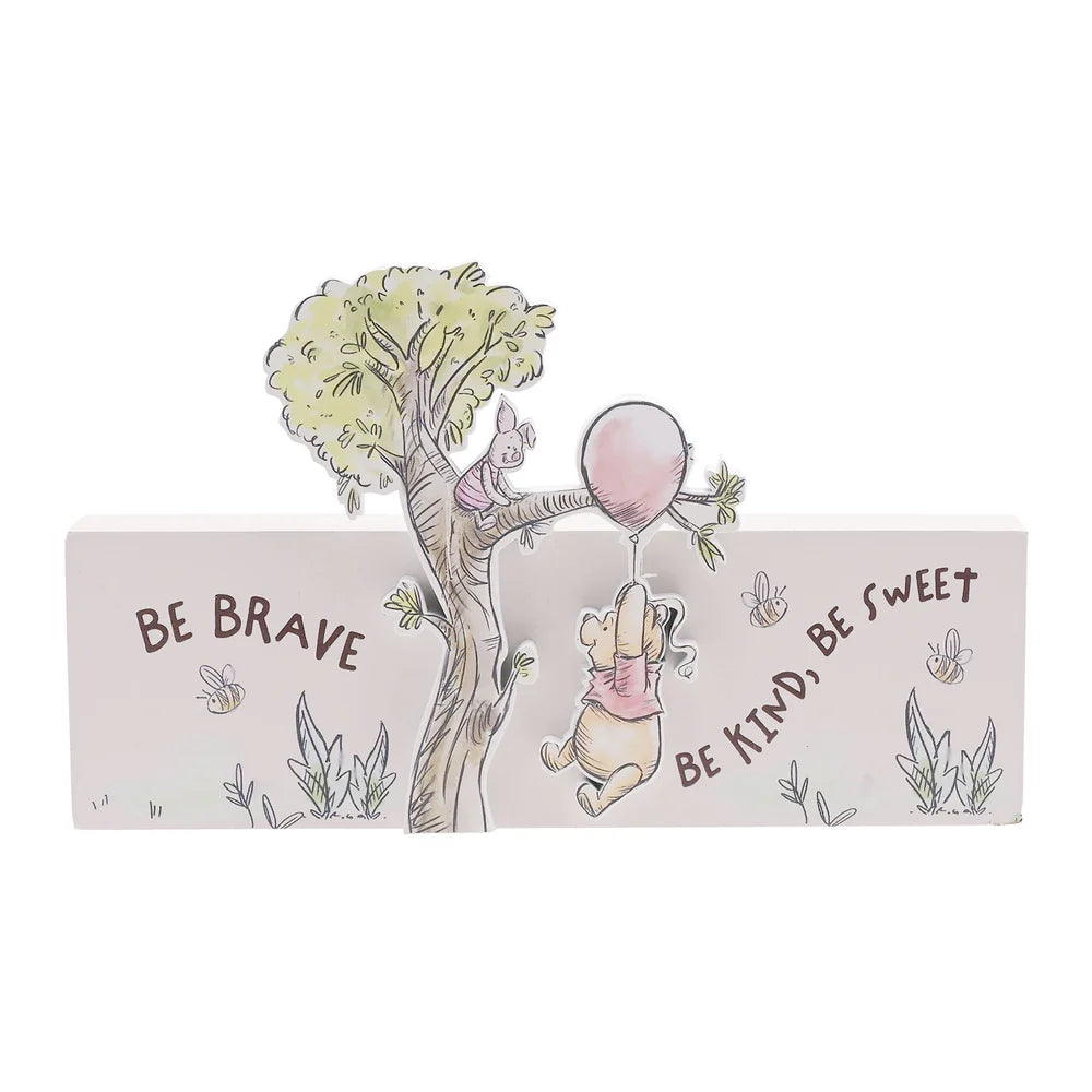 DISNEY WINNIE THE POOH 'BE BRAVE' MANTEL PLAQUE