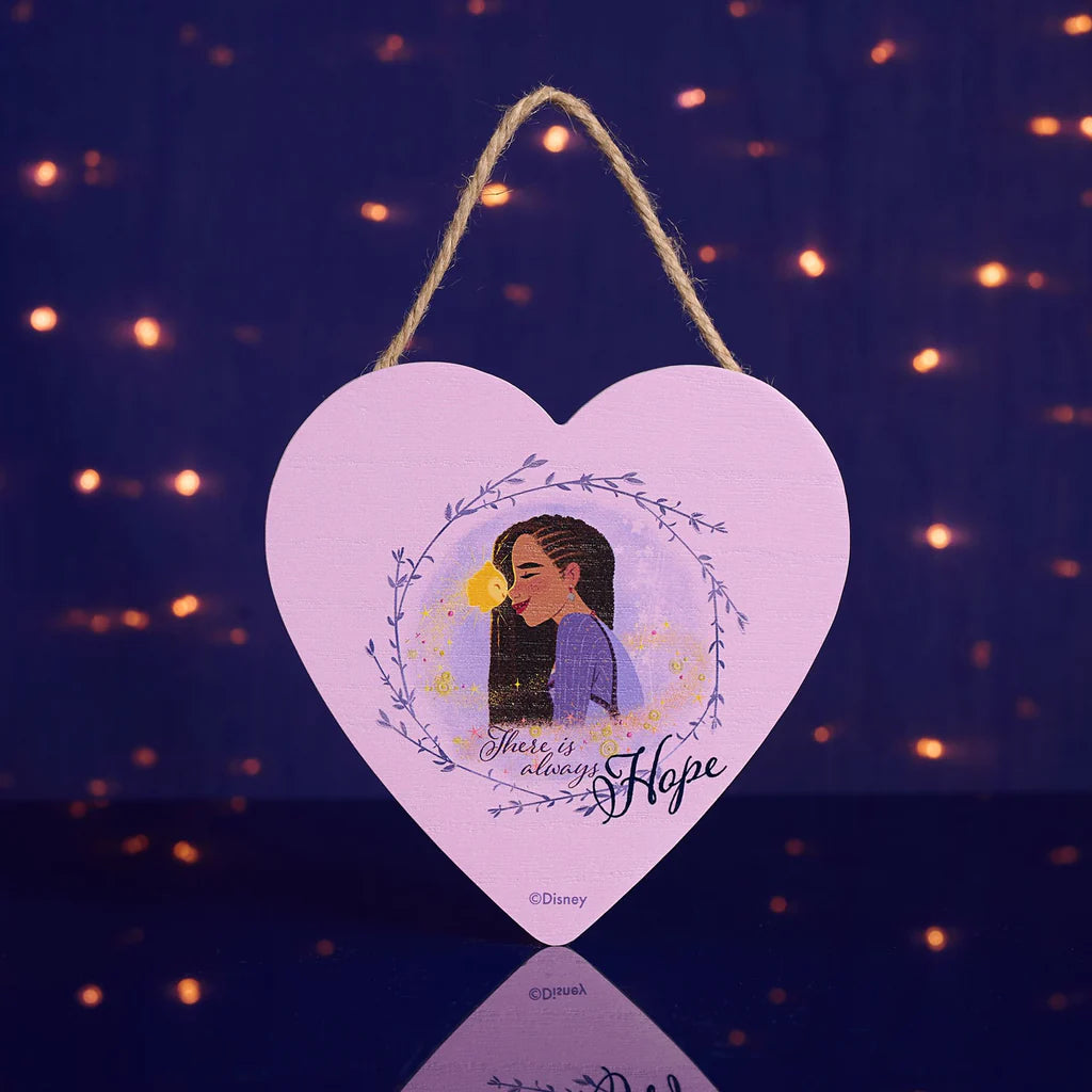 DISNEY WISH HANGING HEART PLAQUE 'THERE IS ALWAYS HOPE'