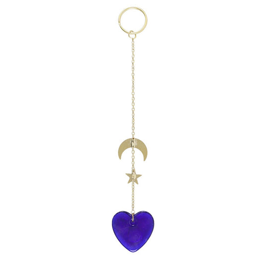 ALL SEEING EYE GLASS HEART HANGING DECORATION