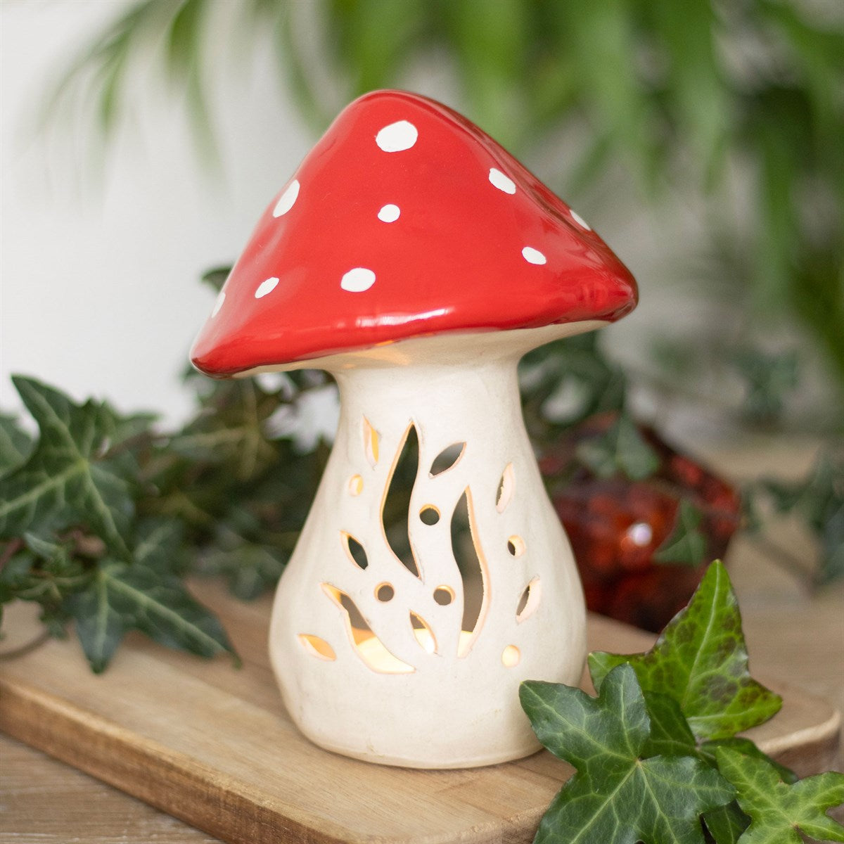 CERAMIC MUSHROOM TEALIGHT CANDLE HOLDER