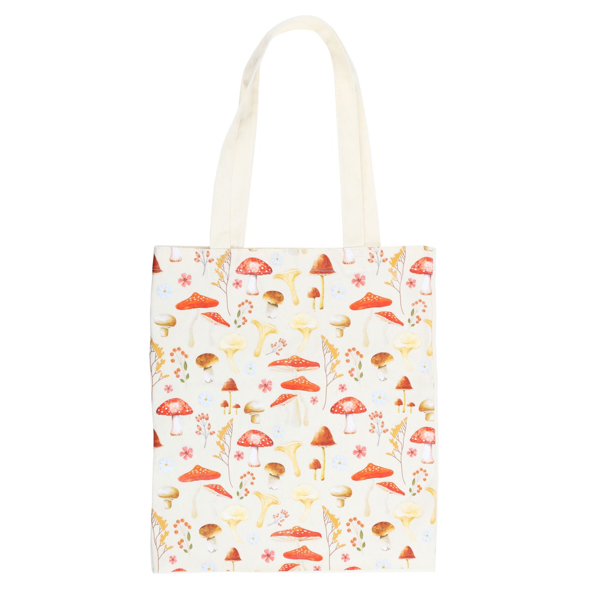 MUSHROOM PRINT POLYCOTTON TOTE BAG