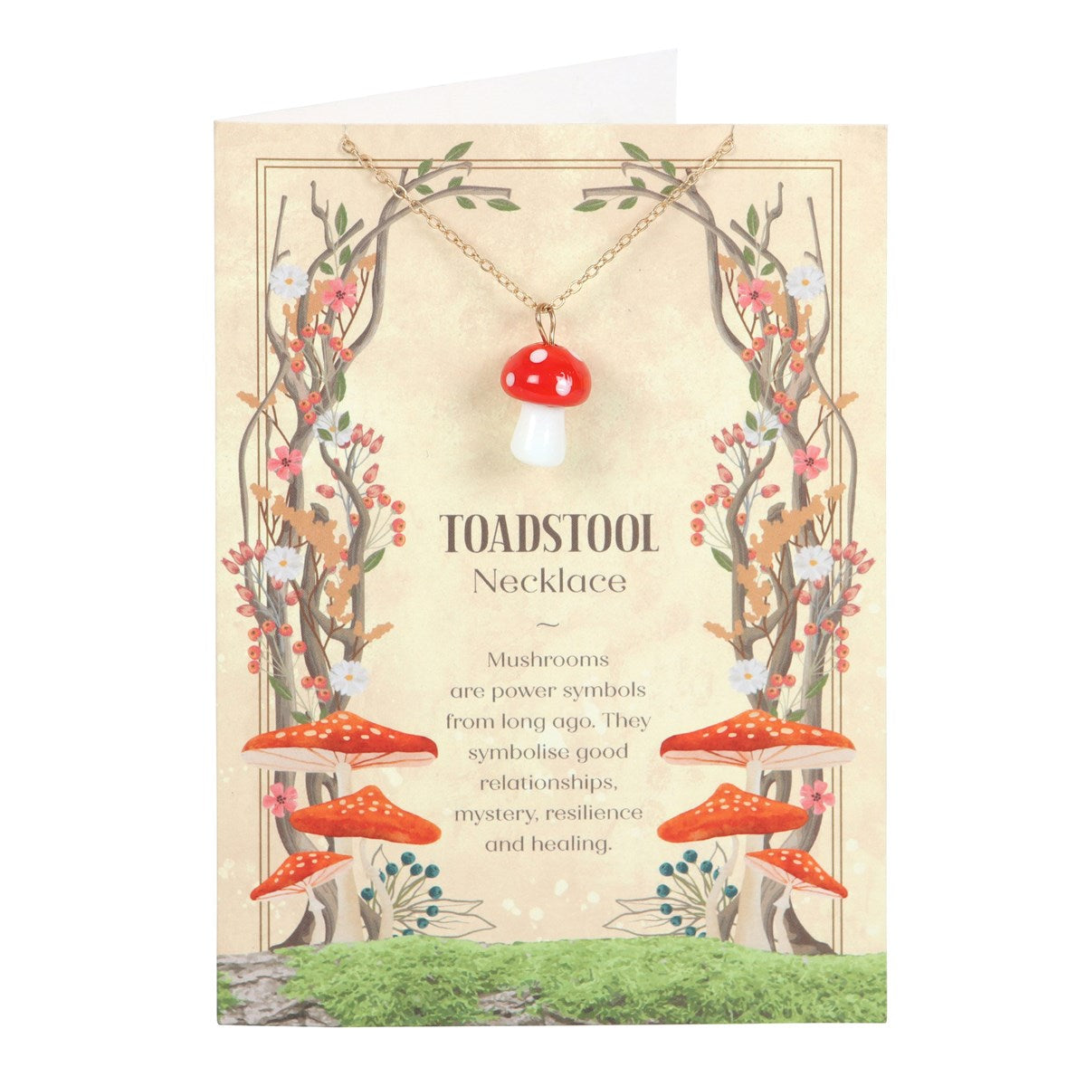 TOADSTOOL CHARM NECKLACE GREETING CARD