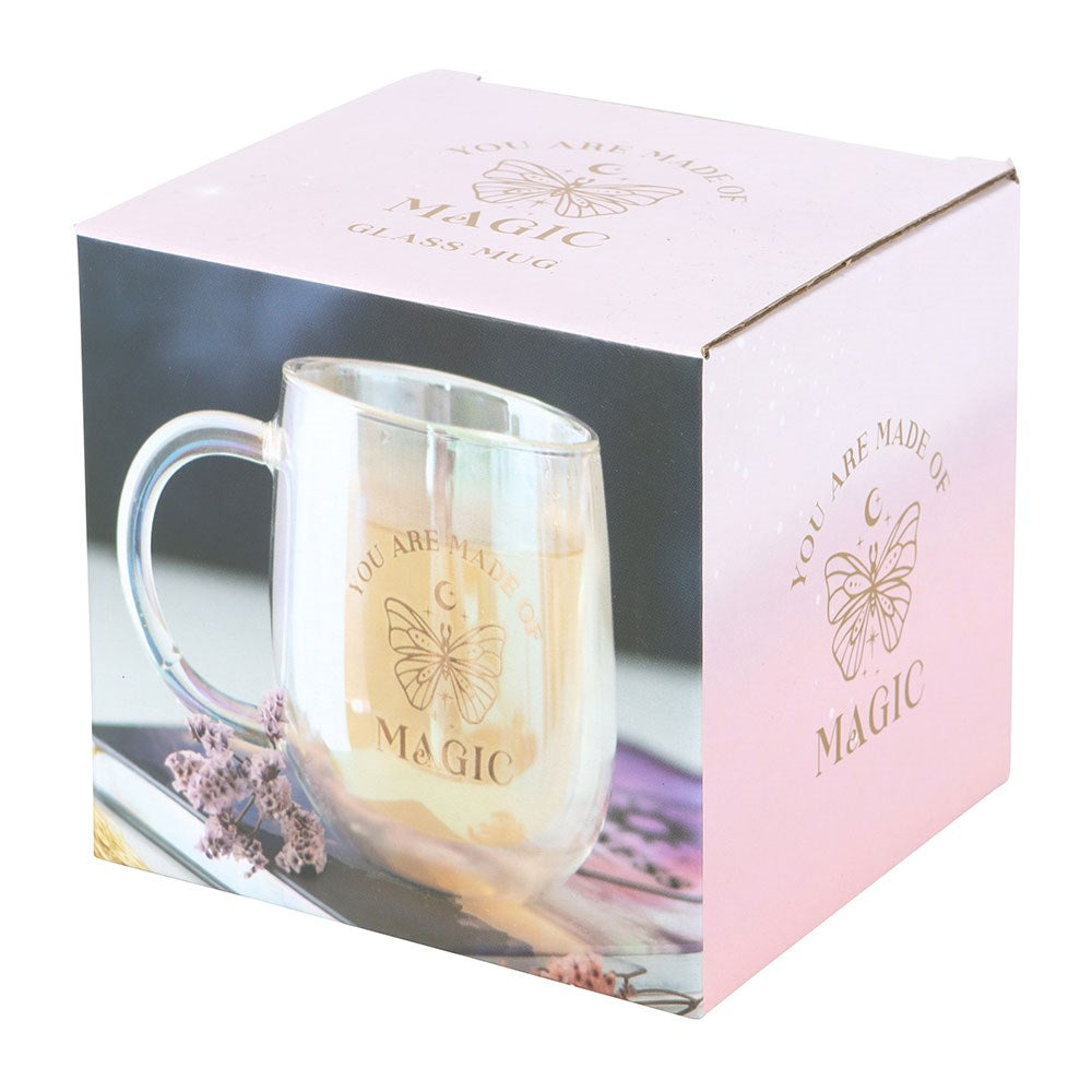 YOU ARE MADE OF MAGIC IRIDESCENT DOUBLE WALLED GLASS MUG