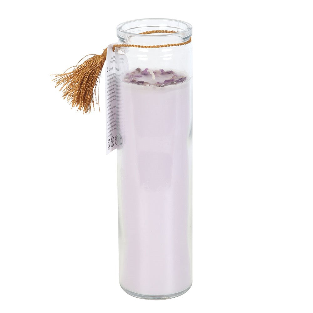 BLACKBERRY TUBE CANDLE WITH AMETHYST CRYSTALS