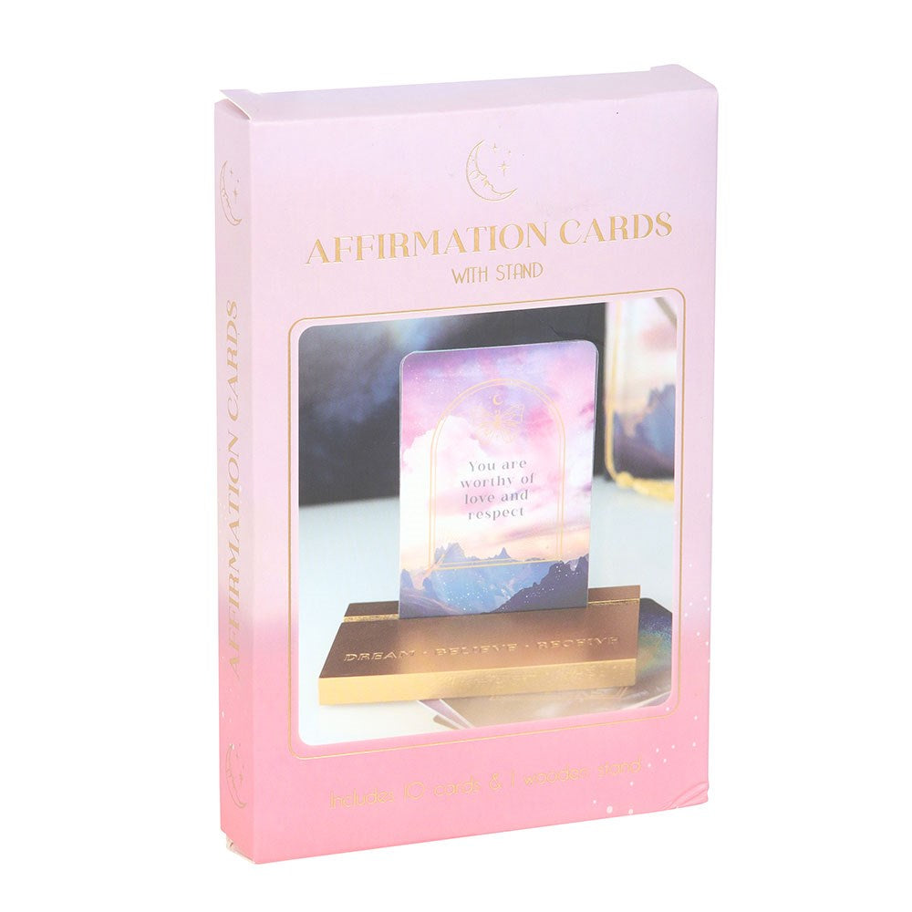 ETHEREAL AFFIRMATION CARDS WITH WOODEN STAND