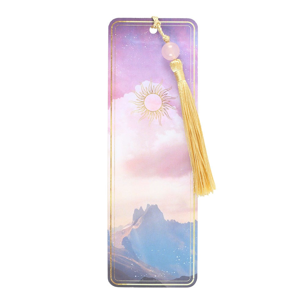 ETHEREAL ROSE QUARTZ BOOKMARK WITH TASSEL