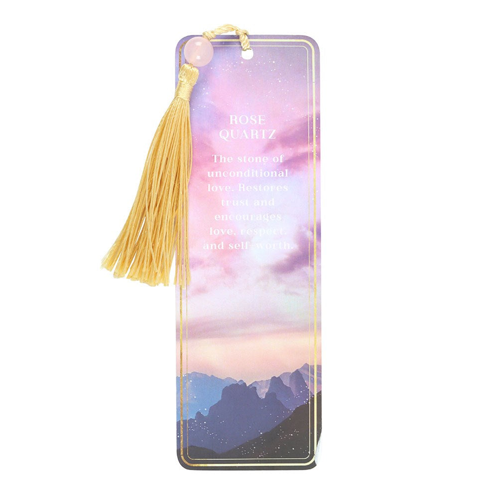 ETHEREAL ROSE QUARTZ BOOKMARK WITH TASSEL