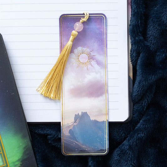 ETHEREAL ROSE QUARTZ BOOKMARK WITH TASSEL