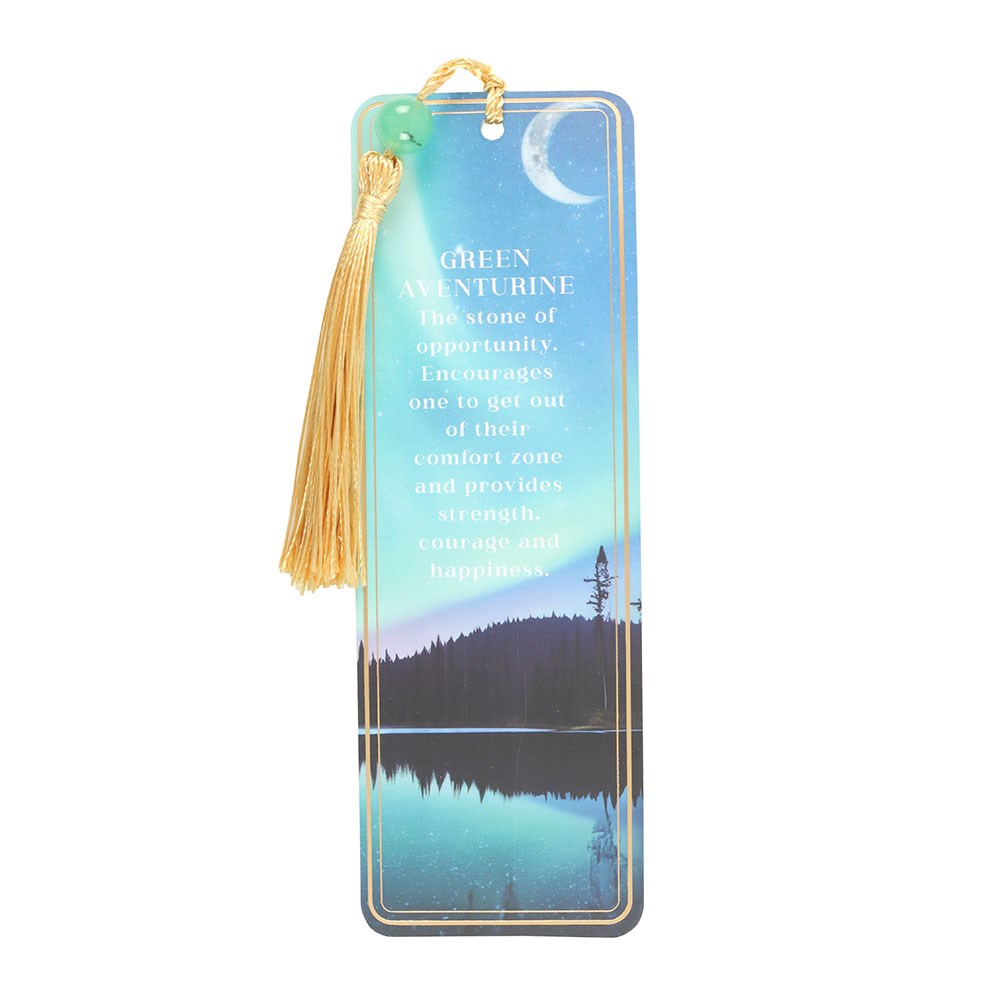 ETHEREAL GREEN AVENTURINE BOOKMARK WITH TASSEL