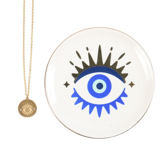 ALL SEEING EYE NECKLACE & DISH GIFT SET