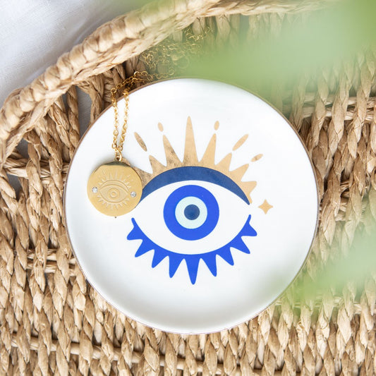 ALL SEEING EYE NECKLACE & DISH GIFT SET