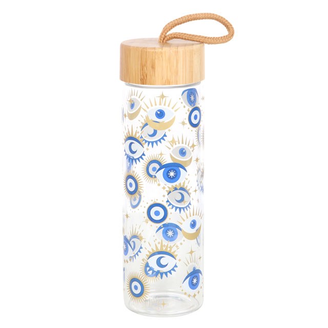 ALL SEEING EYE REUSABLE GLASS WATER BOTTLE