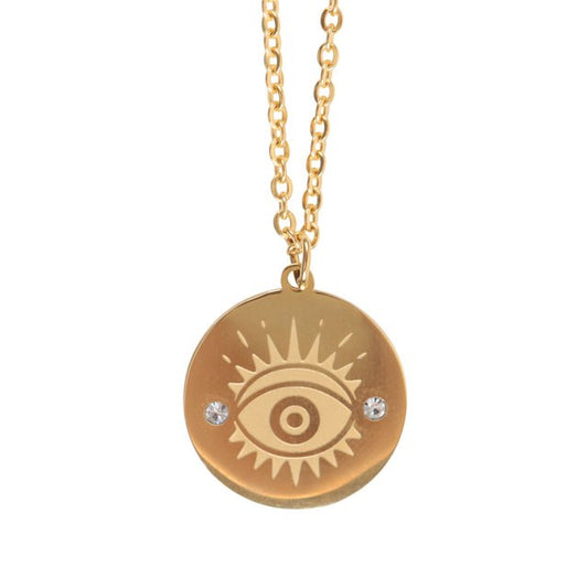 GOLD TONED ALL SEEING EYE NECKLACE