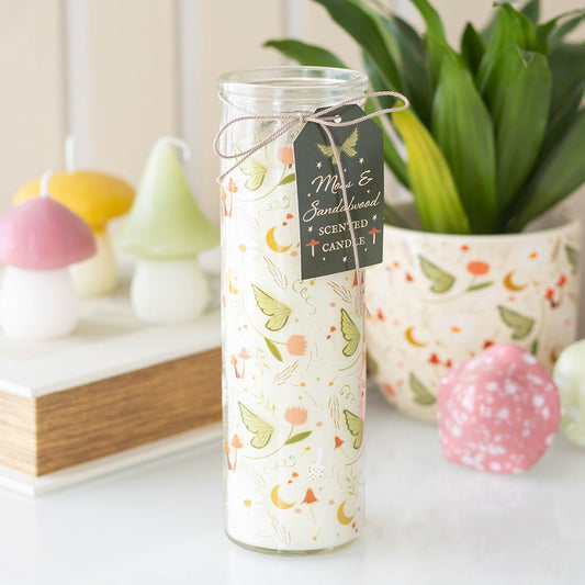 FAIRY FOLKLORE PRINT MOSS & SANDALWOOD TUBE CANDLE