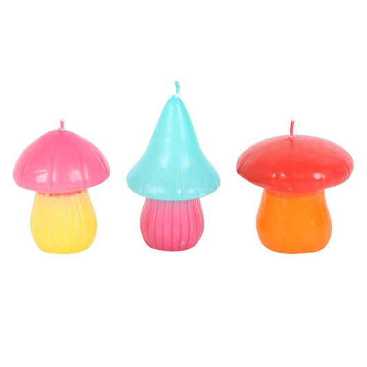 SET OF 3 MUSHROOM SHAPED CANDLES