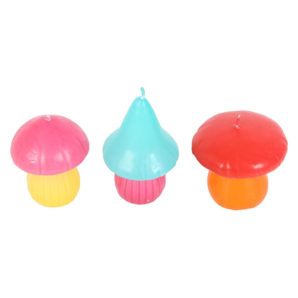 SET OF 3 MUSHROOM SHAPED CANDLES