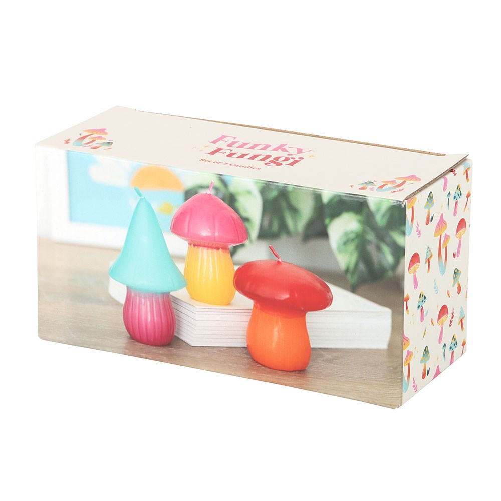 SET OF 3 MUSHROOM SHAPED CANDLES