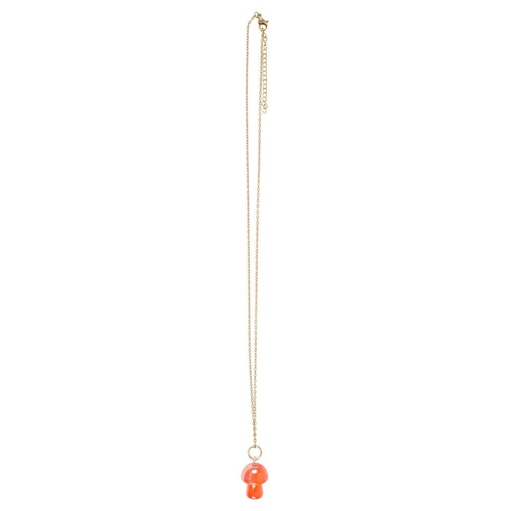 ORANGE AURA CRYSTAL MUSHROOM NECKLACE GREETING CARD