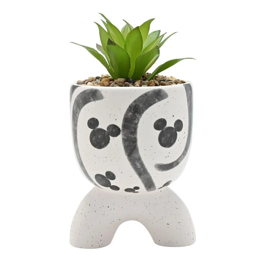 DISNEY MICKEY SHAPES ARCH-FOOTED PLANTER WITH FAUX PLANT