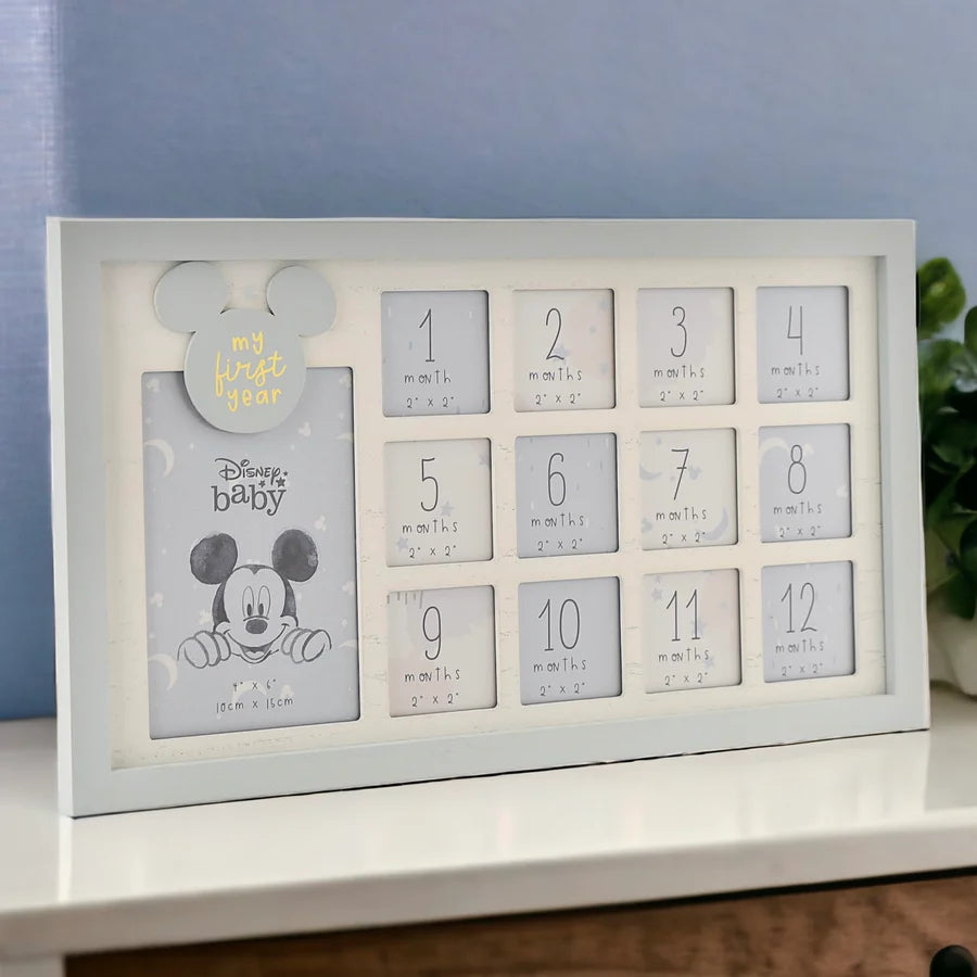 DISNEY MULTI APERTURE PHOTO FRAME MICKEY MY FIRST YEAR